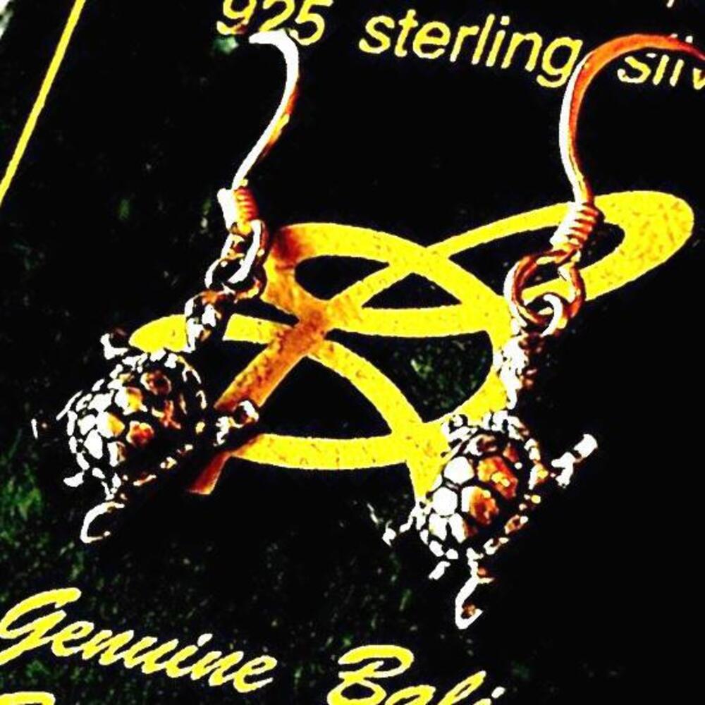 Genuine Bali Sterling Silver Turtle Earrings - Vintage NEW